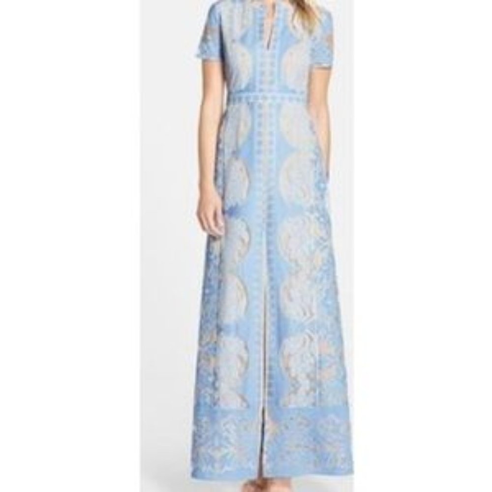 BCBGMaxazria Cailean short sleeve lace dress